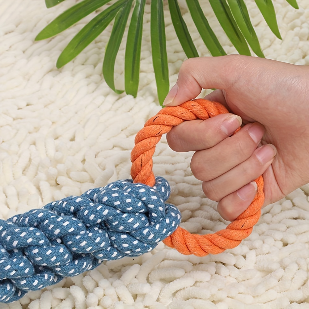 Durable Double-Ring Cotton Ble - đánh giá và giá Interactive Squeaky Plush Dog Toy