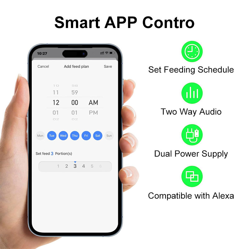 2-in-1 Smart Wi-Fi Electric Pe - đánh giá và giá Pet Feeders