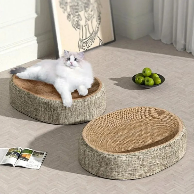 Oval Shape Scratch Pad For Cat - đánh giá và giá Pet Beds