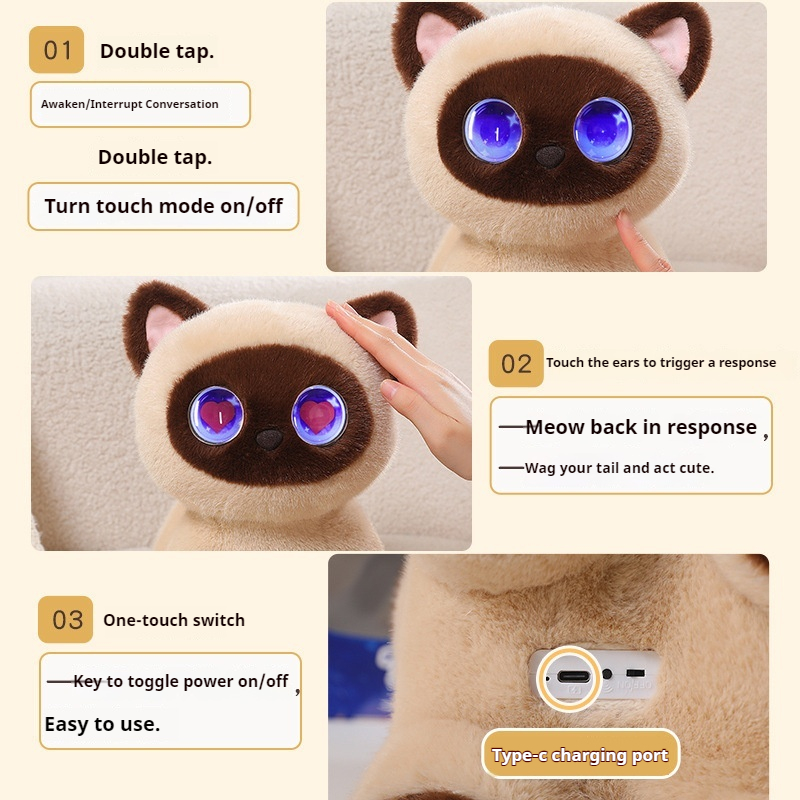 AI Smart Meow Cat Plush Toy In - đánh giá và giá Cat Toys